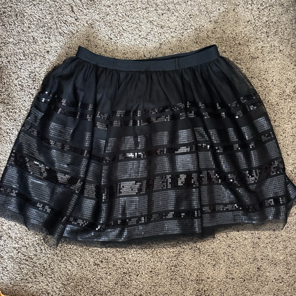 Cat & Jack Black Sequin Tulle Skater Skirt
